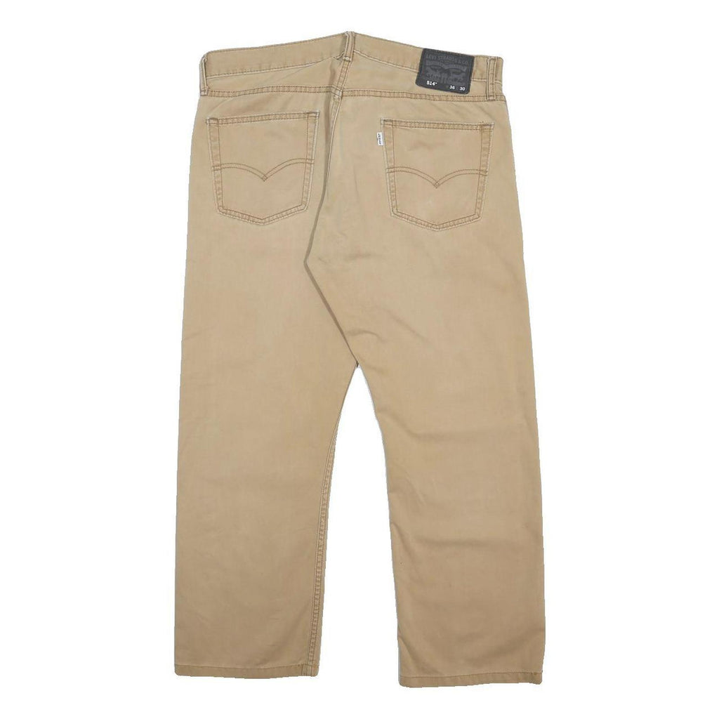 LEVI'S Mens Cotton Beige Slim Tapered Trousers W36 L27 Casual Smart Zip