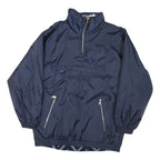 Womens Navy Blue Reversible Nylon Jacket L Lightweight Zip Front