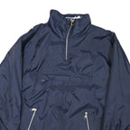 Womens Navy Blue Reversible Nylon Jacket L Lightweight Zip Front