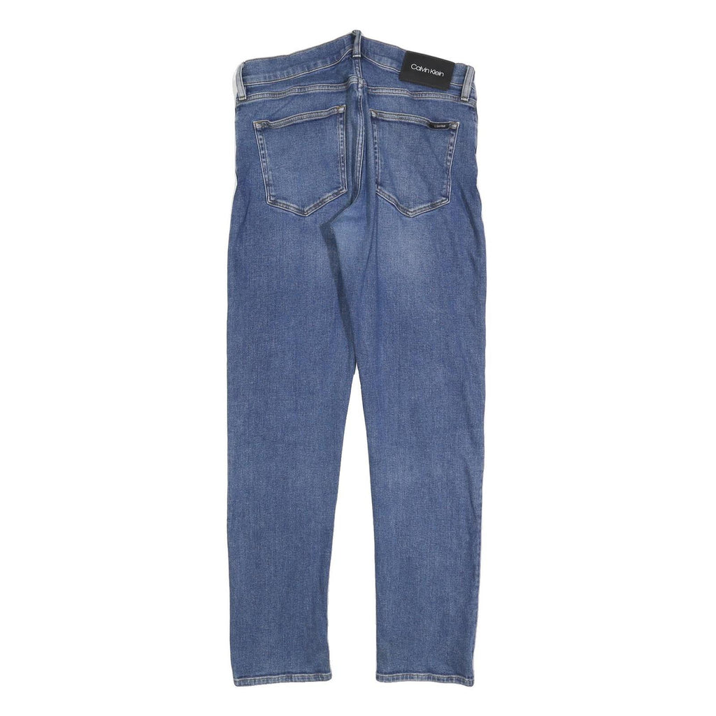 CALVIN KLEIN Mens Jeans Blue Slim Skinny Denim Medium W34 L32 Zip Closure