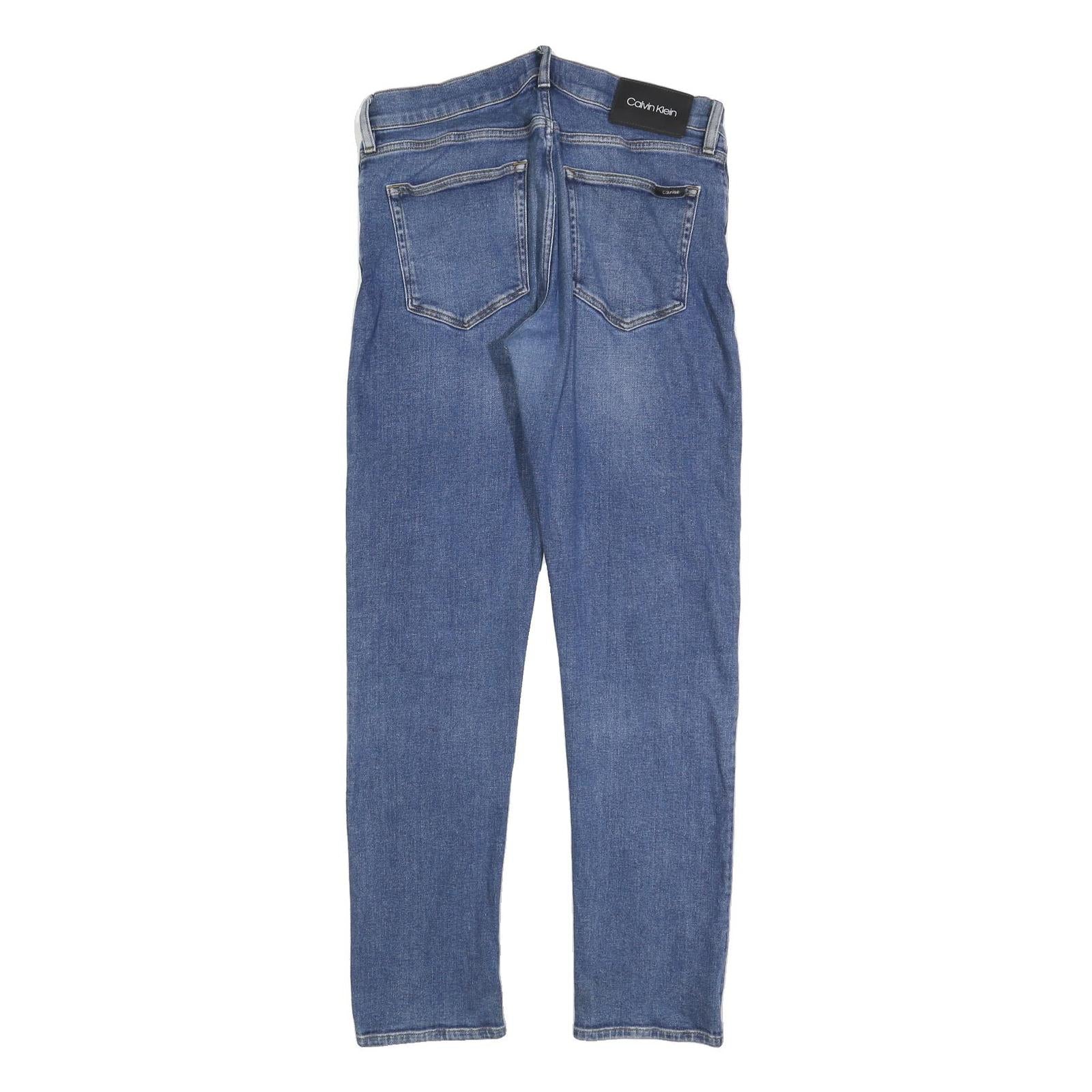 CALVIN KLEIN Mens Jeans Blue Slim Skinny Denim Medium W34 L32 Zip Closure