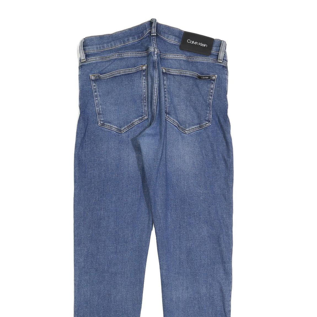 CALVIN KLEIN Mens Jeans Blue Slim Skinny Denim Medium W34 L32 Zip Closure
