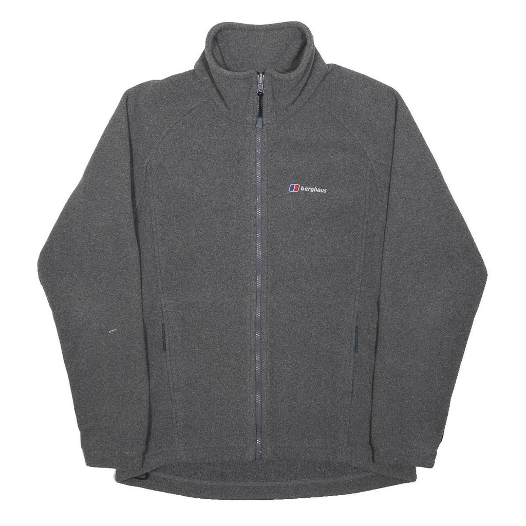 BERGHAUS Mens Grey Jacket S Polyester Zip Stand-Up Collar Fleece Outdoor Casual