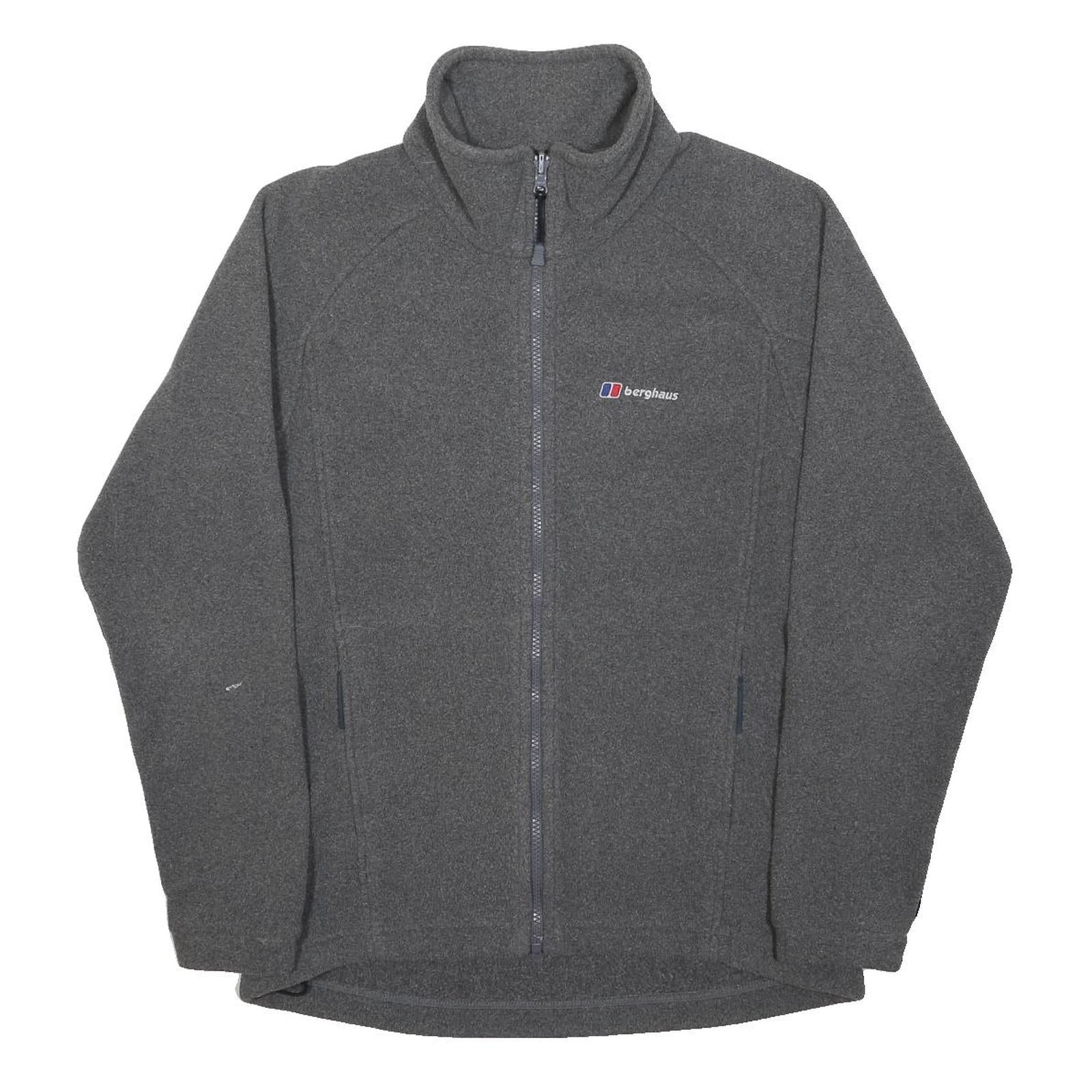 BERGHAUS Mens Grey Jacket S Polyester Zip Stand-Up Collar Fleece Outdoor Casual