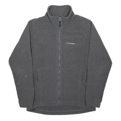 BERGHAUS Mens Grey Jacket S Polyester Zip Stand-Up Collar Fleece Outdoor Casual