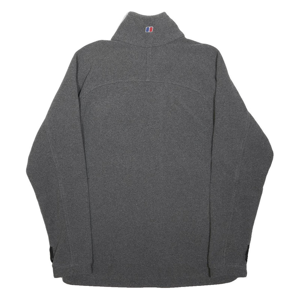 BERGHAUS Mens Grey Jacket S Polyester Zip Stand-Up Collar Fleece Outdoor Casual