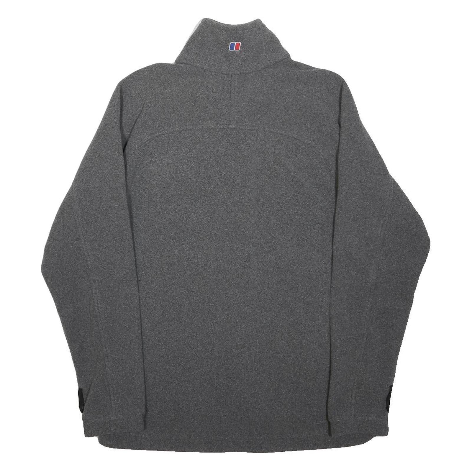 BERGHAUS Mens Grey Jacket S Polyester Zip Stand-Up Collar Fleece Outdoor Casual