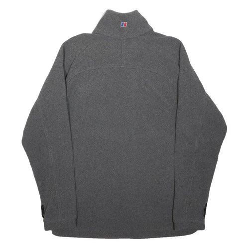 BERGHAUS Mens Grey Jacket S Polyester Zip Stand-Up Collar Fleece Outdoor Casual