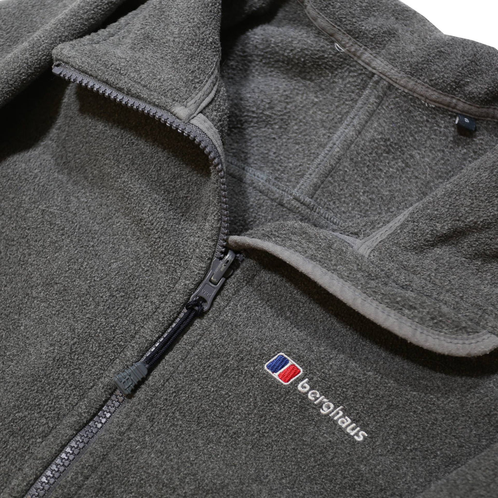 BERGHAUS Mens Grey Jacket S Polyester Zip Stand-Up Collar Fleece Outdoor Casual