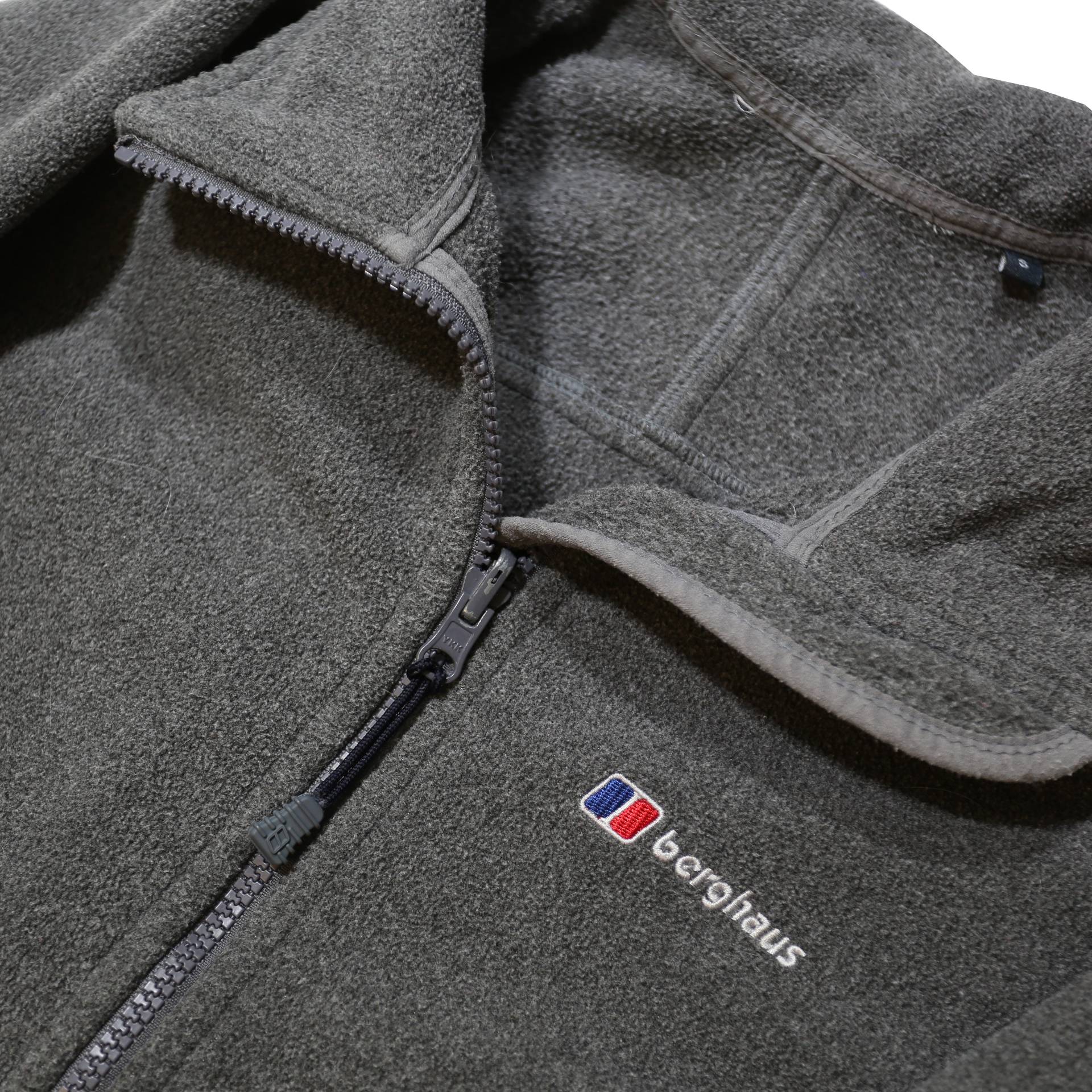 BERGHAUS Mens Grey Jacket S Polyester Zip Stand-Up Collar Fleece Outdoor Casual