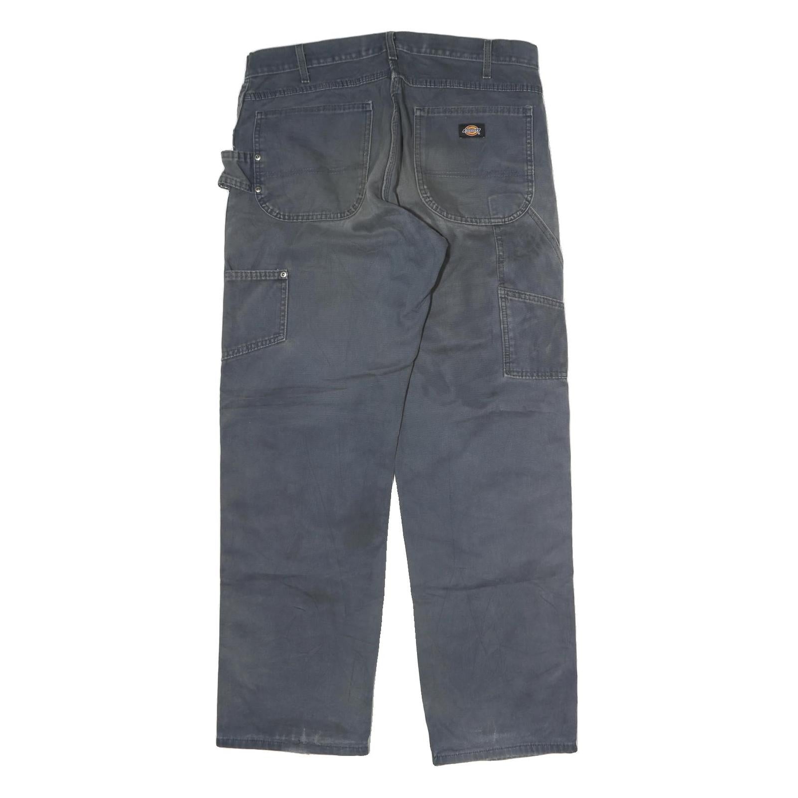 DICKIES Mens Jeans Blue Regular Straight Denim W36 L32 Workwear Casual Durable