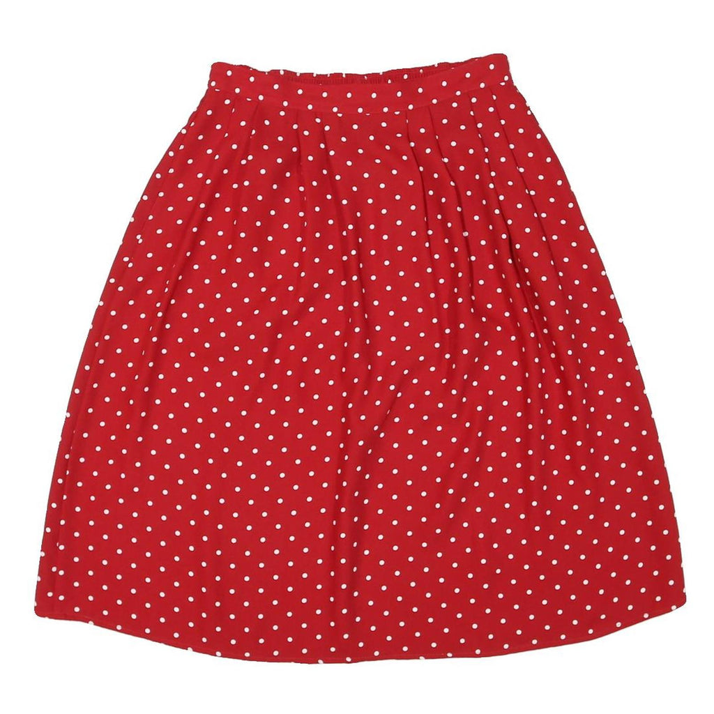 SAG HARBOUR Womens Red Polka Dot Midi Polyester Blend Swing Skirt M Comfortable
