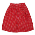 SAG HARBOUR Womens Red Polka Dot Midi Polyester Blend Swing Skirt M Comfortable