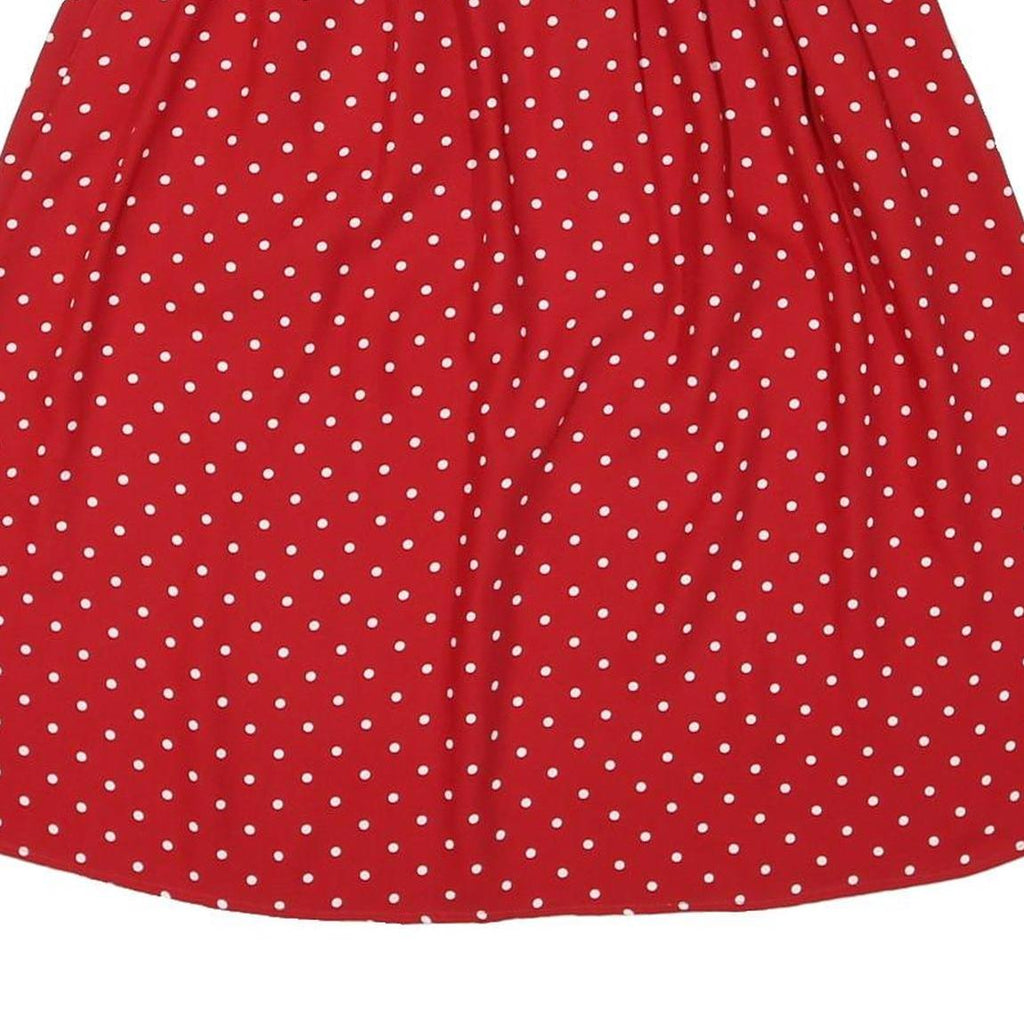 SAG HARBOUR Womens Red Polka Dot Midi Polyester Blend Swing Skirt M Comfortable