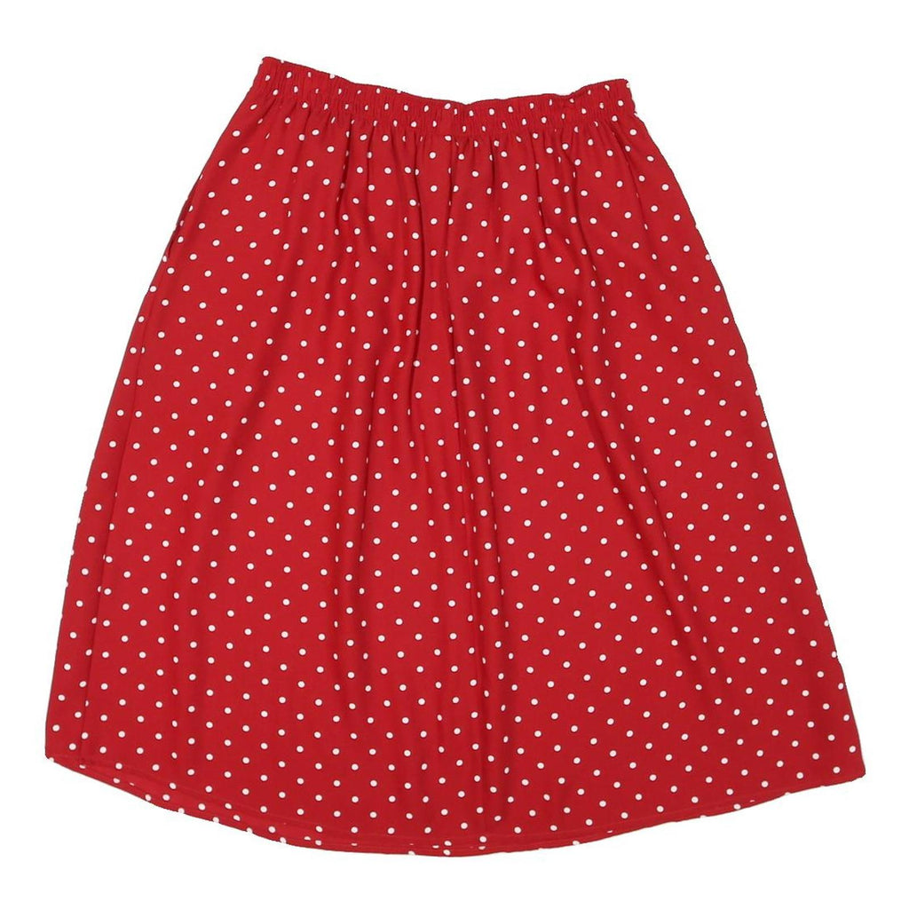 SAG HARBOUR Womens Red Polka Dot Midi Polyester Blend Swing Skirt M Comfortable