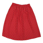 SAG HARBOUR Womens Red Polka Dot Midi Polyester Blend Swing Skirt M Comfortable