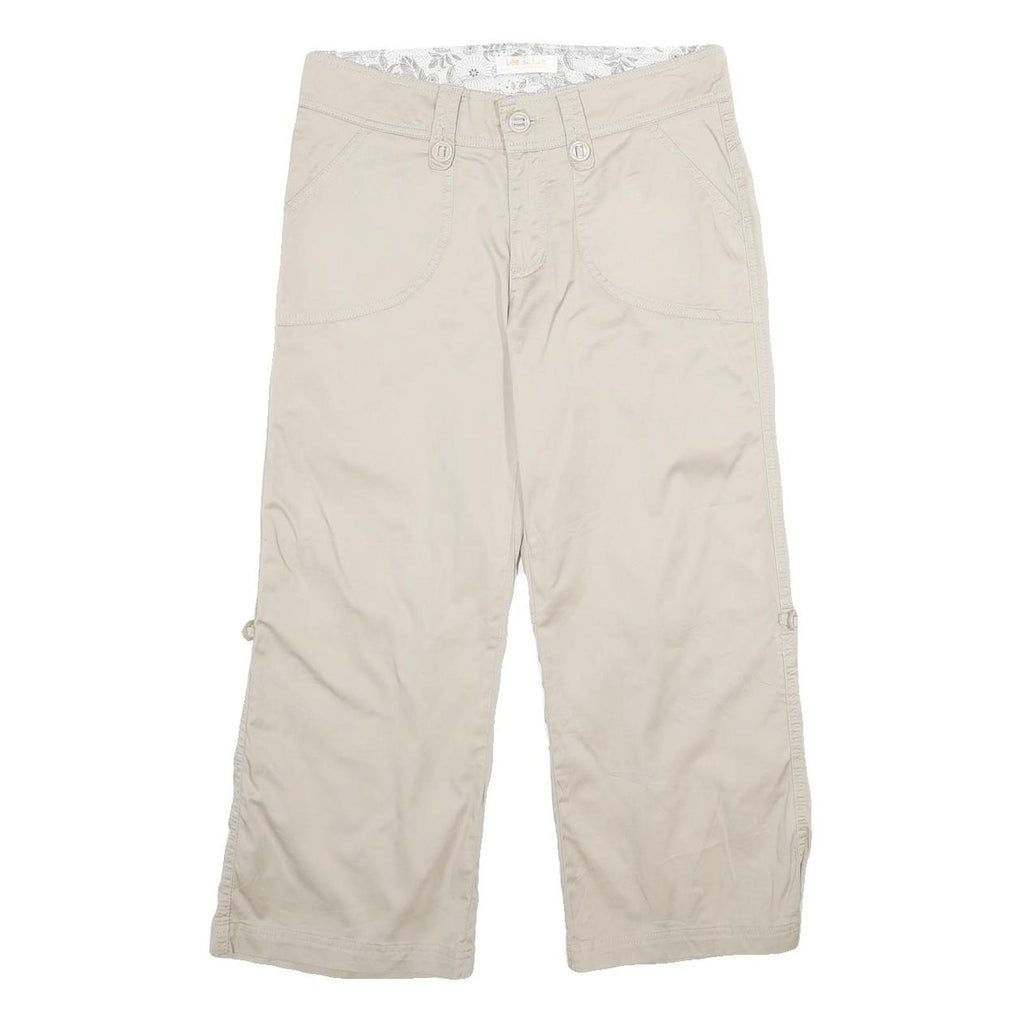 LEE Womens Shorts Beige Casual UK 10 W30 Cotton Blend Lightweight