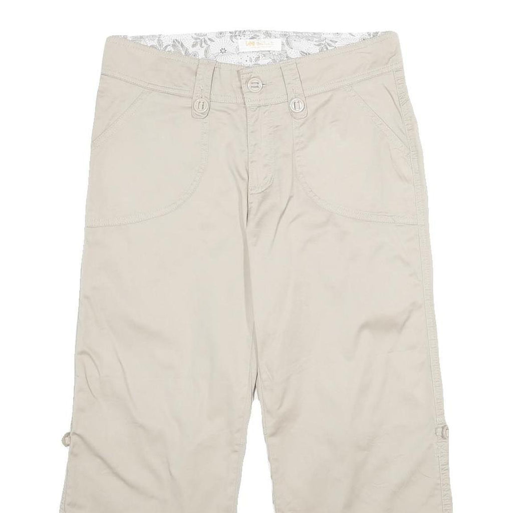 LEE Womens Shorts Beige Casual UK 10 W30 Cotton Blend Lightweight