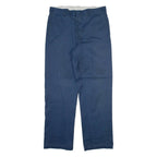 DICKIES Mens Trousers Blue Regular Straight W34 L32