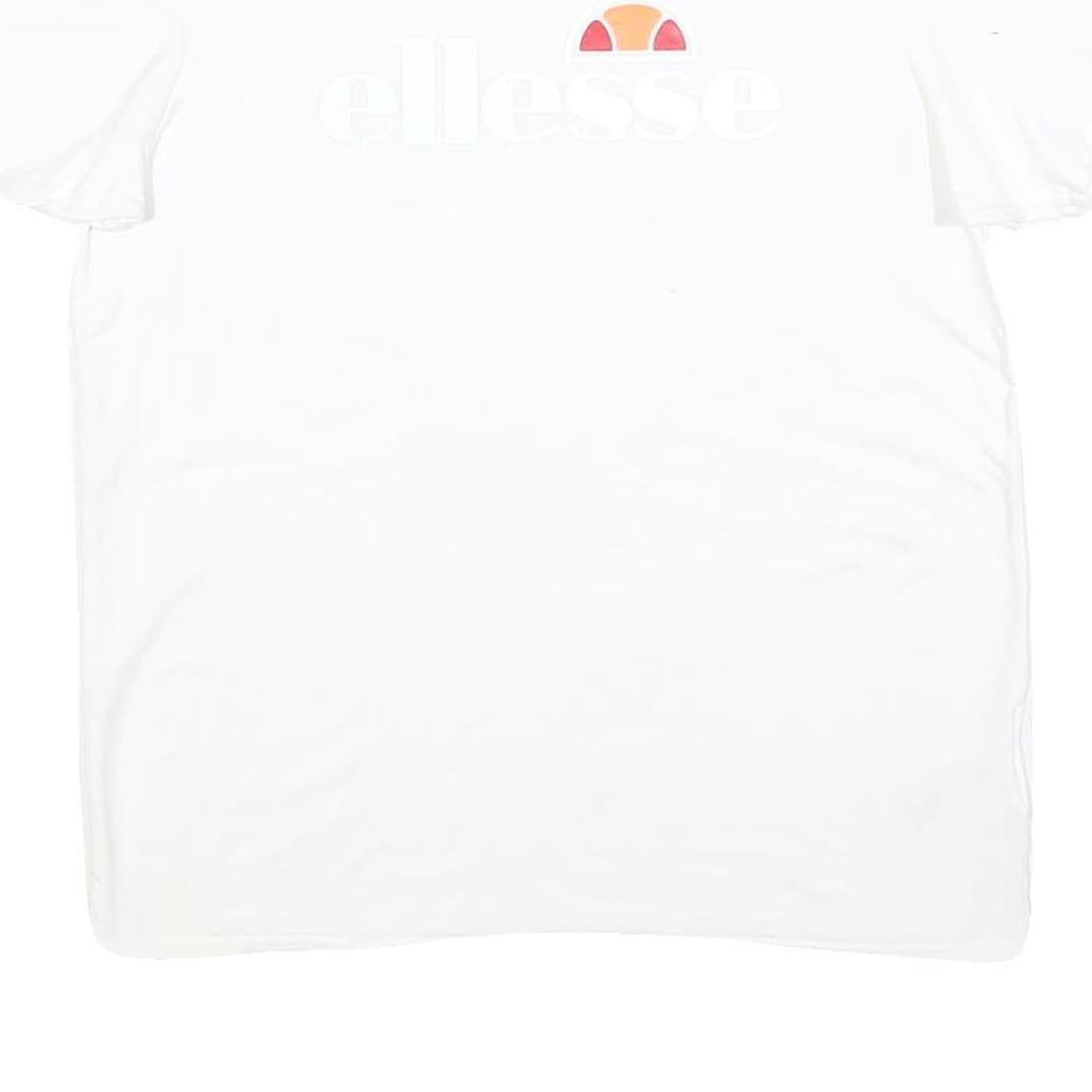 ELLESSE Womens White Logo Graphic T-Shirt M Short Sleeve Crew Neck Cotton Blend