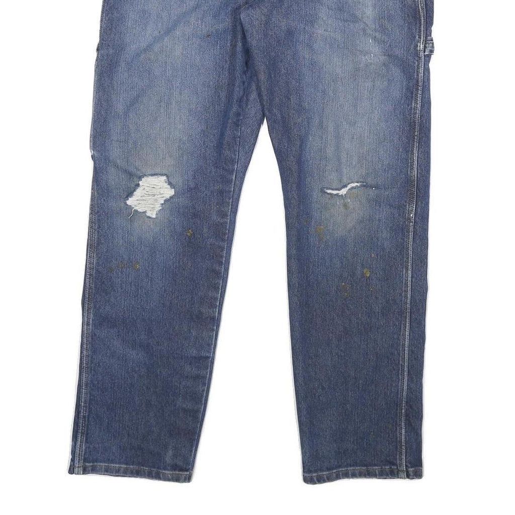 DICKIES Mens Jeans Blue Regular Straight Denim Medium W36 L28 Workwear Zip