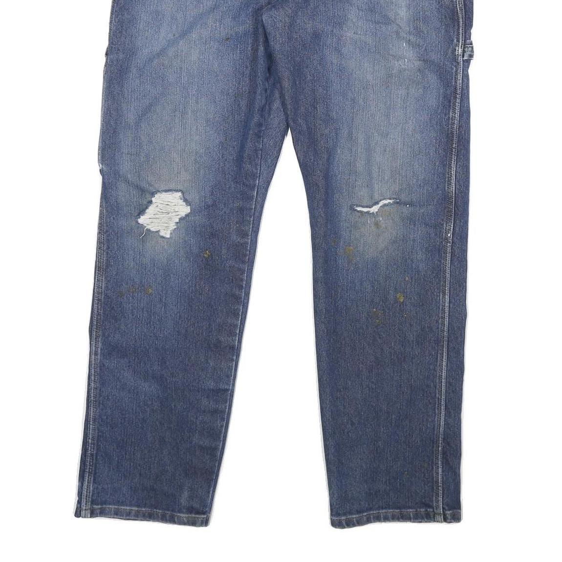 DICKIES Mens Jeans Blue Regular Straight Denim Medium W36 L28 Workwear Zip