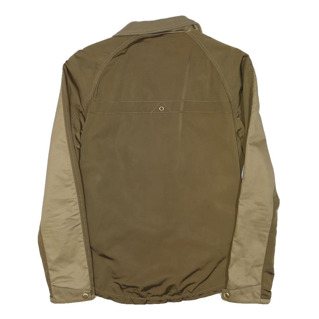 ZARA MAN Mens Beige & Brown Zip Jacket S Polyester Blend Casual Lightweight