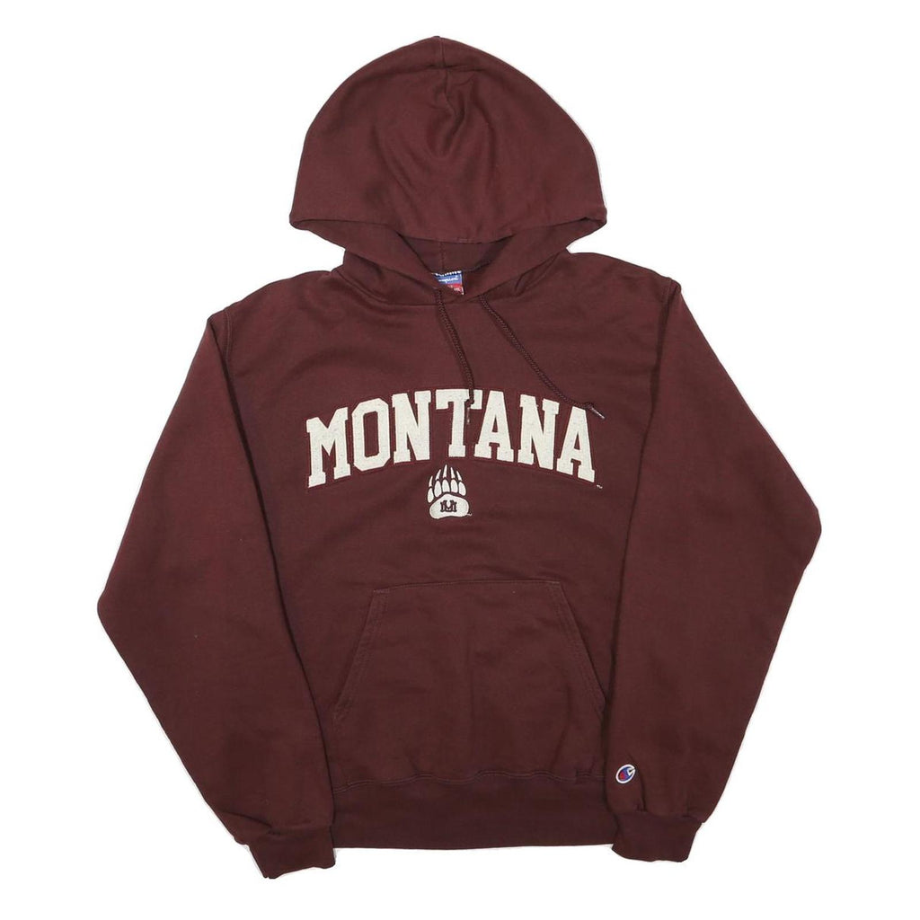 CHAMPION Mens Maroon Montana Hoodie S Cotton Blend Pullover Hooded Sweatshirt