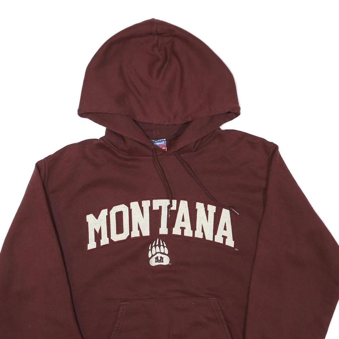 CHAMPION Mens Maroon Montana Hoodie S Cotton Blend Pullover Hooded Sweatshirt