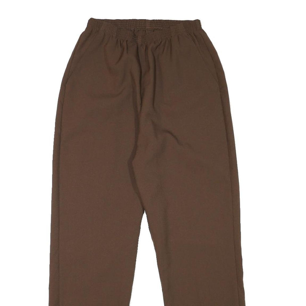 HABAND Womens Polyester Blend Brown Relaxed Straight Trousers W24 L28 Casual