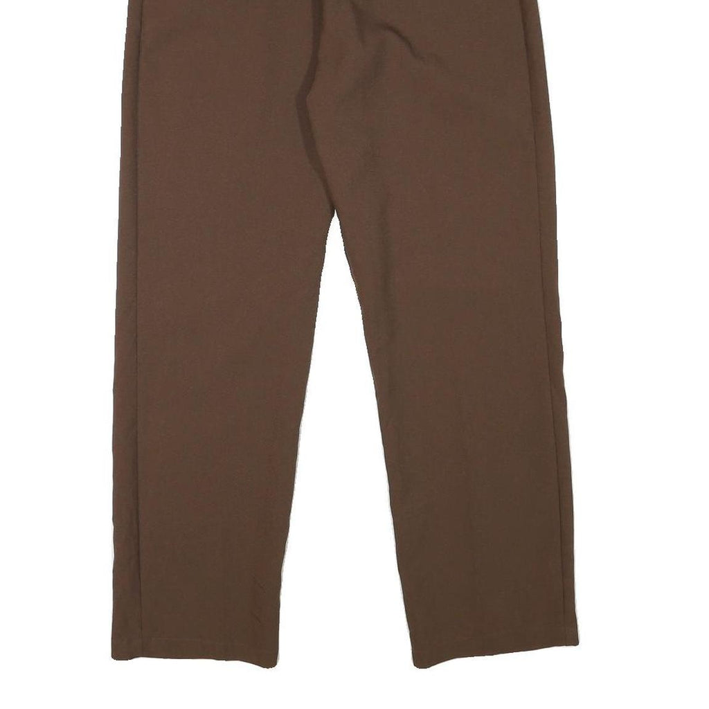 HABAND Womens Polyester Blend Brown Relaxed Straight Trousers W24 L28 Casual