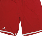 ADIDAS Mens Red Casual Sports Shorts L W28 Polyester Printed Waistband