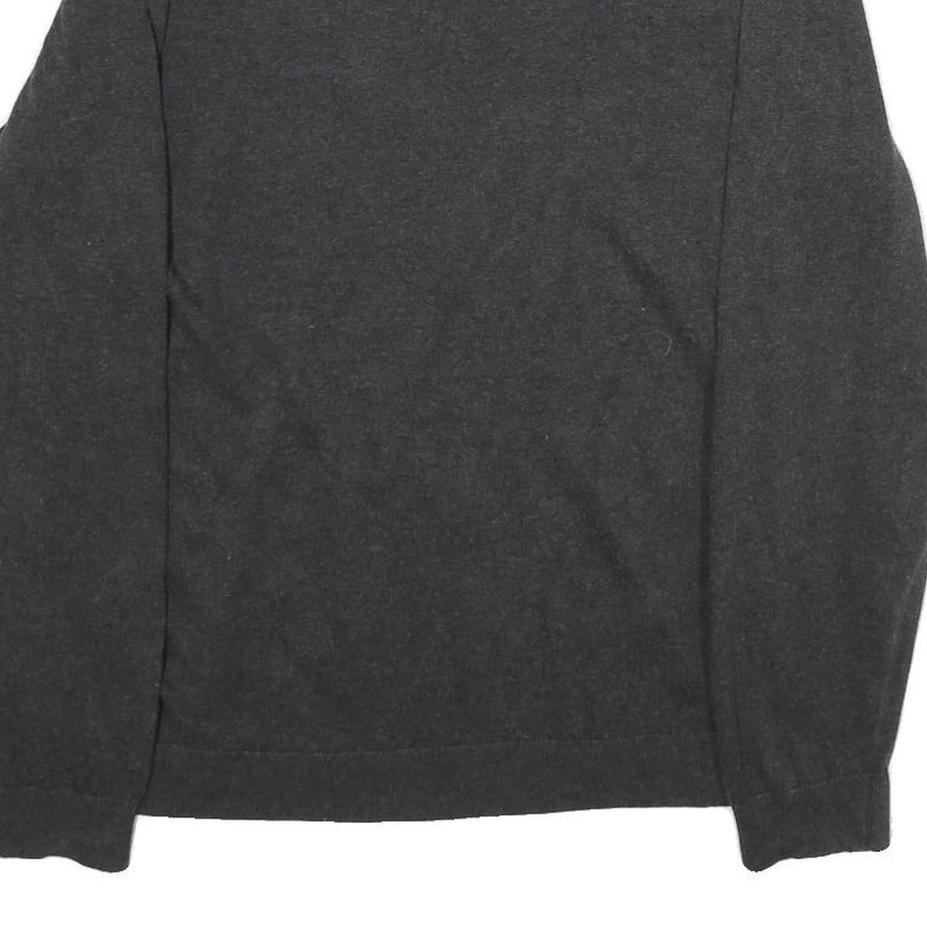 TOMMY HILFIGER Mens Charcoal Grey Patterned V-Neck Basic Knit 2XL Jumper Cotton