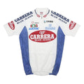 CARRERA Mens White & Blue Logo Cycling Short Sleeve Half Zip M Jersey