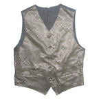 Womens Blazer Waistcoat Black 90s Spotted UK 10