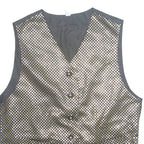 Womens Blazer Waistcoat Black 90s Spotted UK 10