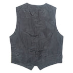Womens Blazer Waistcoat Black 90s Spotted UK 10