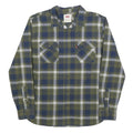 LEVI'S Mens Blue & Green Check Shirt M Cotton Blend Casual Long Sleeve Button