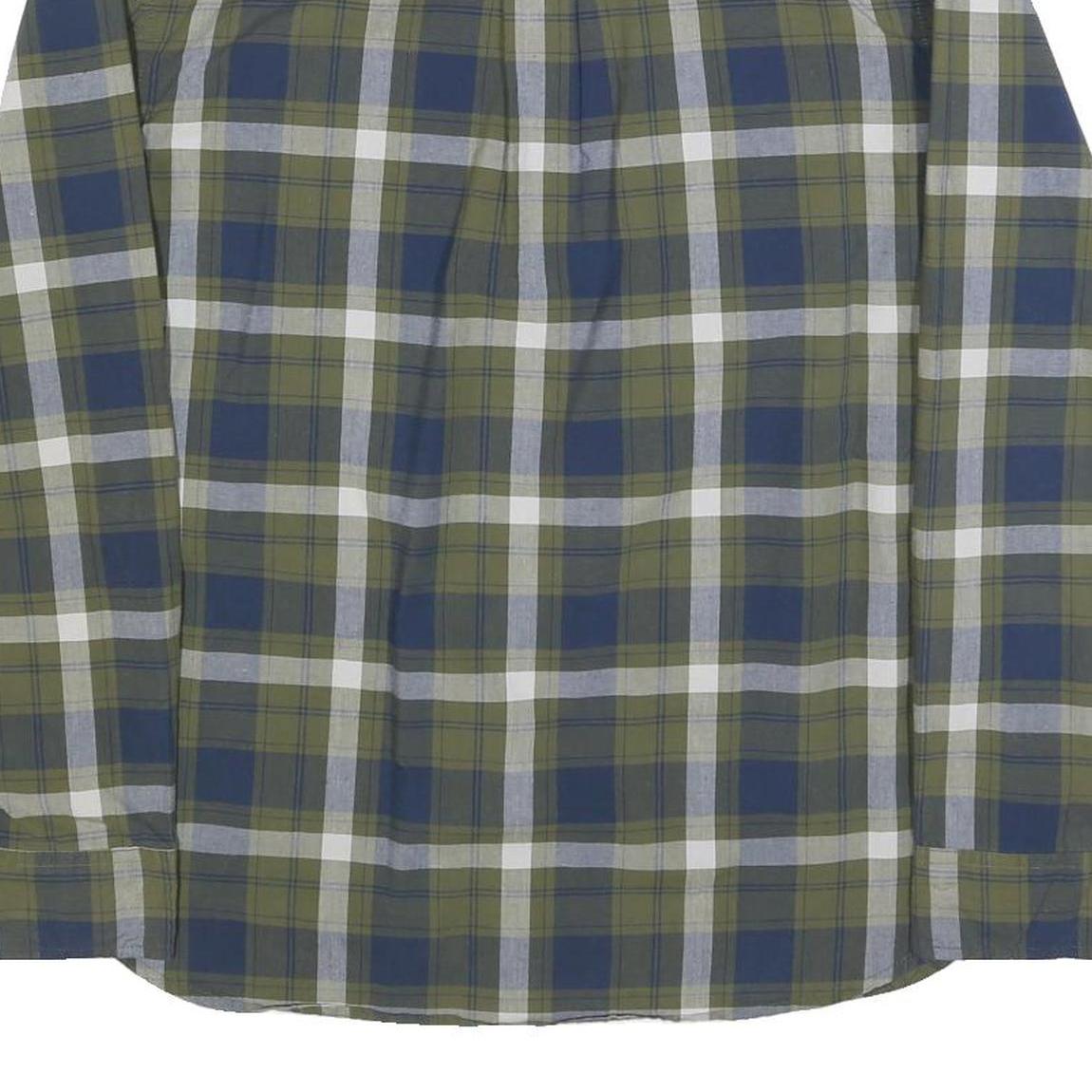 LEVI'S Mens Blue & Green Check Shirt M Cotton Blend Casual Long Sleeve Button