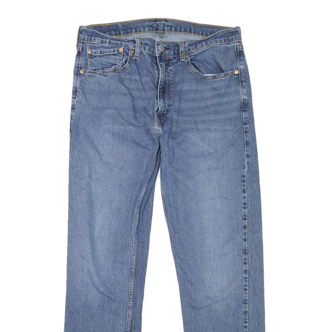 LEVI'S 505 Mens Blue Classic Straight Denim Medium W36 L32 Button Fly Jeans