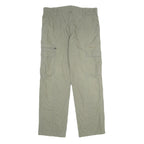 CHAMPION Mens Cotton Beige Regular Fit Cargo Trousers W36 L32 Casual Utility