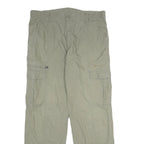 CHAMPION Mens Cotton Beige Regular Fit Cargo Trousers W36 L32 Casual Utility