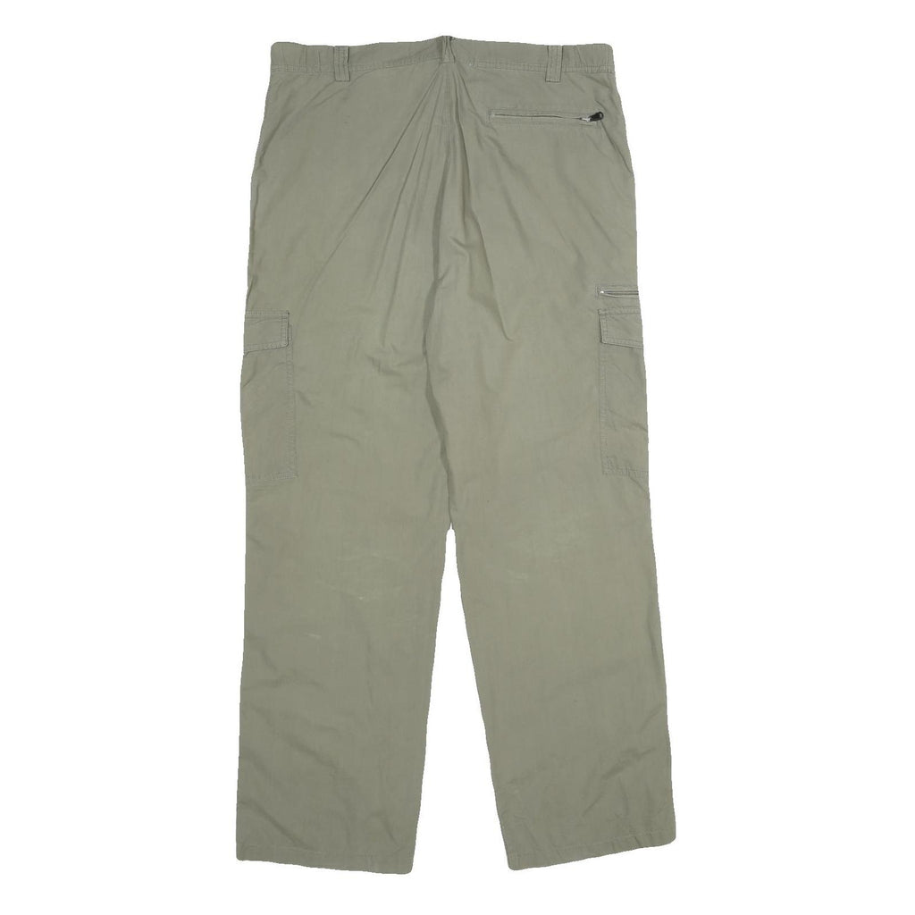 CHAMPION Mens Cotton Beige Regular Fit Cargo Trousers W36 L32 Casual Utility