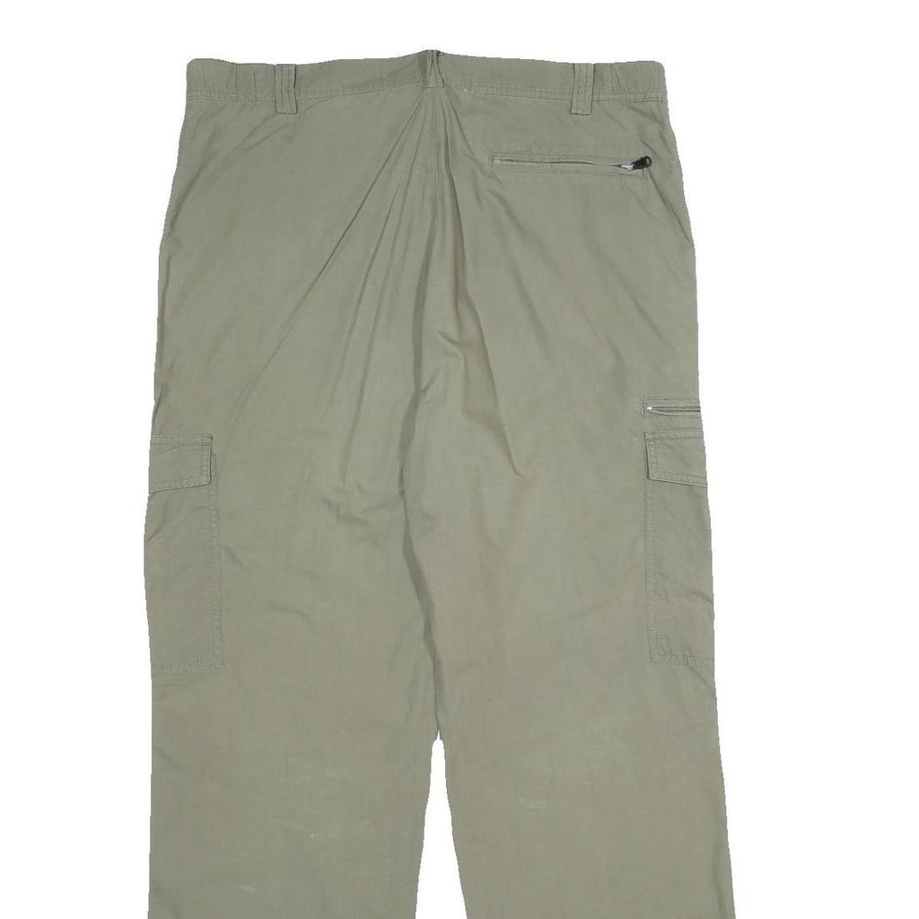 CHAMPION Mens Cotton Beige Regular Fit Cargo Trousers W36 L32 Casual Utility