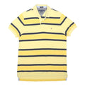 TOMMY HILFIGER Mens Yellow & Navy Stripe Short Sleeve Polo Shirt M Casual Cotton