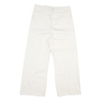 Womens White Regular Fit Straight Cotton Jeans W31 L26 Zip Closure Casual