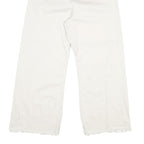 Womens White Regular Fit Straight Cotton Jeans W31 L26 Zip Closure Casual