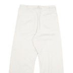 Womens White Regular Fit Straight Cotton Jeans W31 L26 Zip Closure Casual