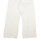 Womens White Regular Fit Straight Cotton Jeans W31 L26 Zip Closure Casual