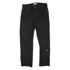 LEVI'S 501 Mens Black Regular Straight Denim W30 L29 Button Cotton Blend Jeans